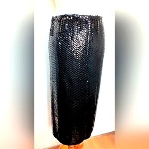 VINTAGE CRISCIONE SEQUINED PENCIL SKIRT